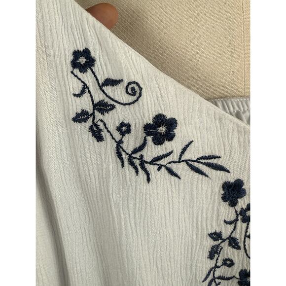 Blue‎ Rain Boho Embroidered Romper Beachy Peasant Summer Festival Size Small - Picture 3 of 5